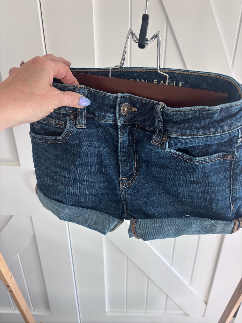 American Eagle Outfitters Dark Blue Denim Jean Shorts